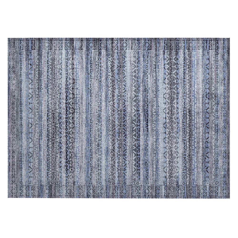 Machine Washable Indoor/Outdoor Chantille ACN2101 Blue 1'8" x 2'6" Rug. Picture 1