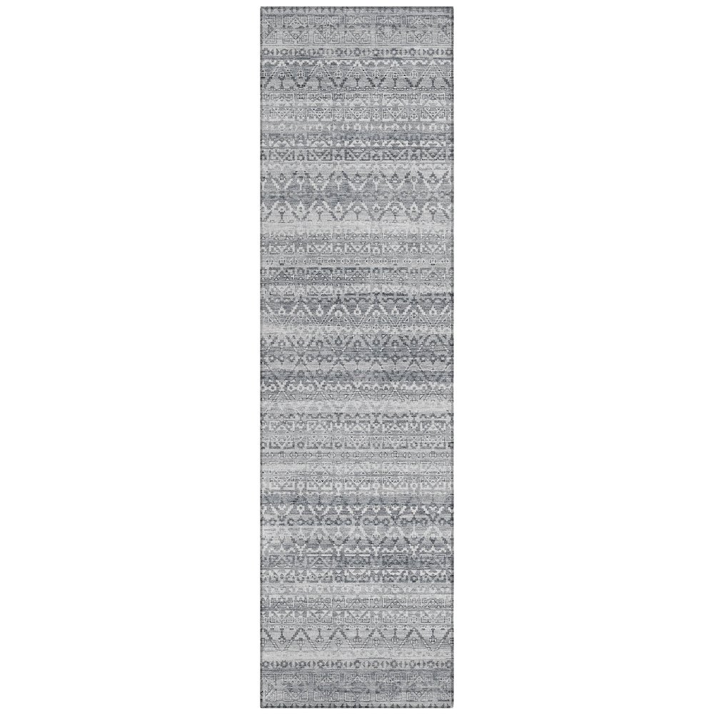 Machine Washable Indoor/Outdoor Chantille ACN2101 Gray 2'3" x 7'6" Runner Rug. Picture 1