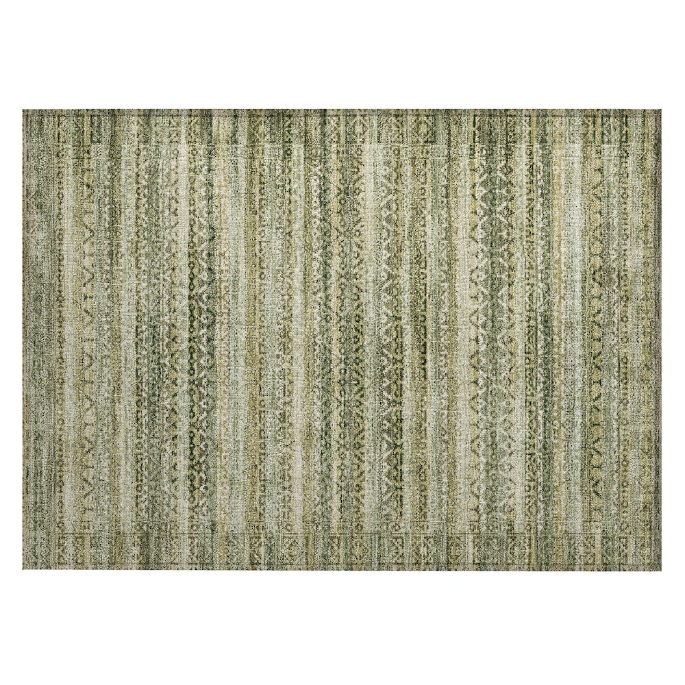 Machine Washable Indoor/Outdoor Chantille ACN2101 Green 1'8" x 2'6" Rug. Picture 1