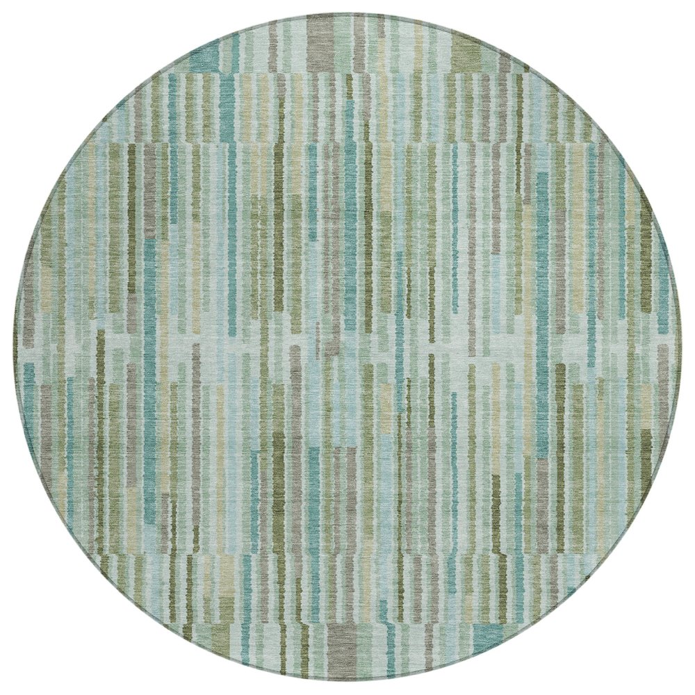 Machine Washable Indoor/Outdoor Chantille ACN2102 Aloe 8' x 8' Round Rug. Picture 1