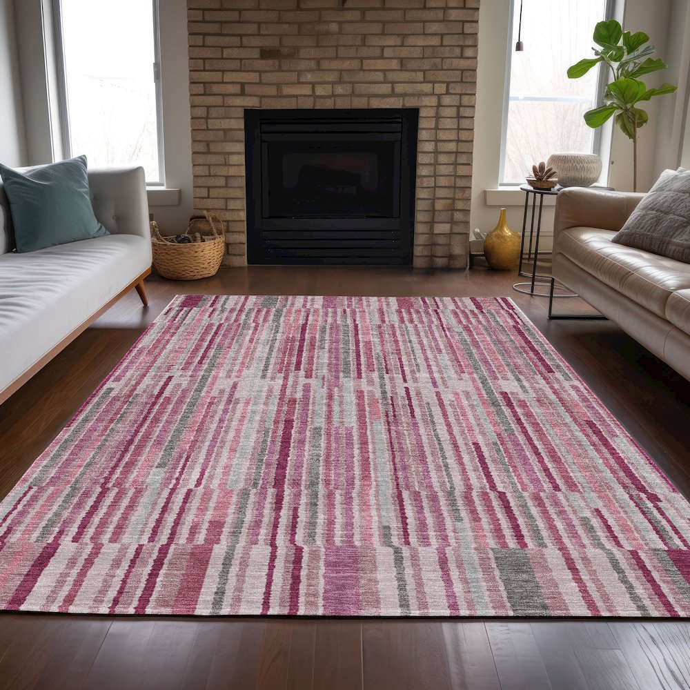 Machine Washable Indoor/Outdoor Chantille ACN2102 Blush 2'6" x 3'10" Rug. Picture 6