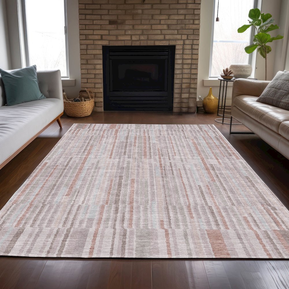 Machine Washable Indoor/Outdoor Chantille ACN2102 Coral 2'6" x 3'10" Rug. Picture 6