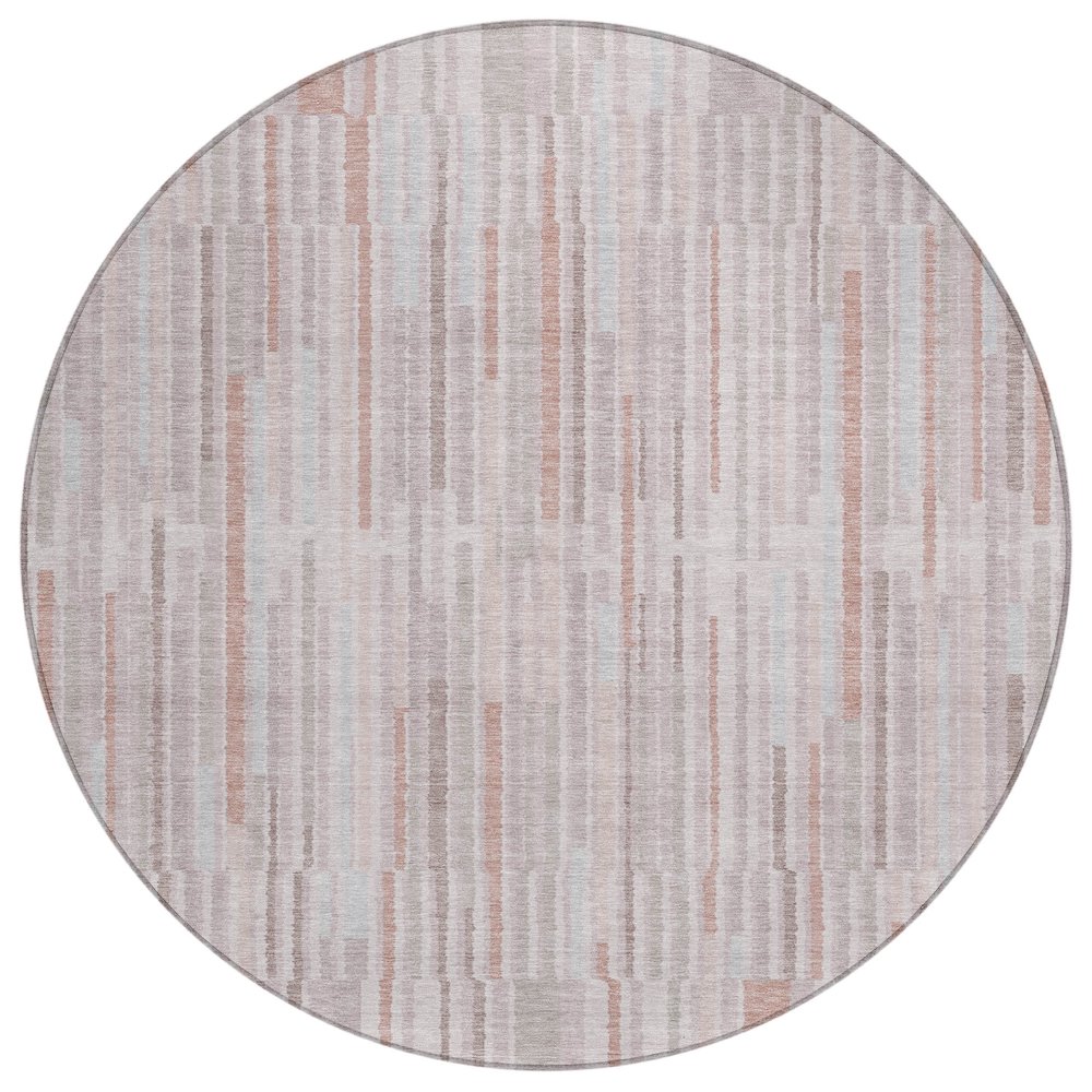 Machine Washable Indoor/Outdoor Chantille ACN2102 Coral 8' x 8' Round Rug. Picture 1