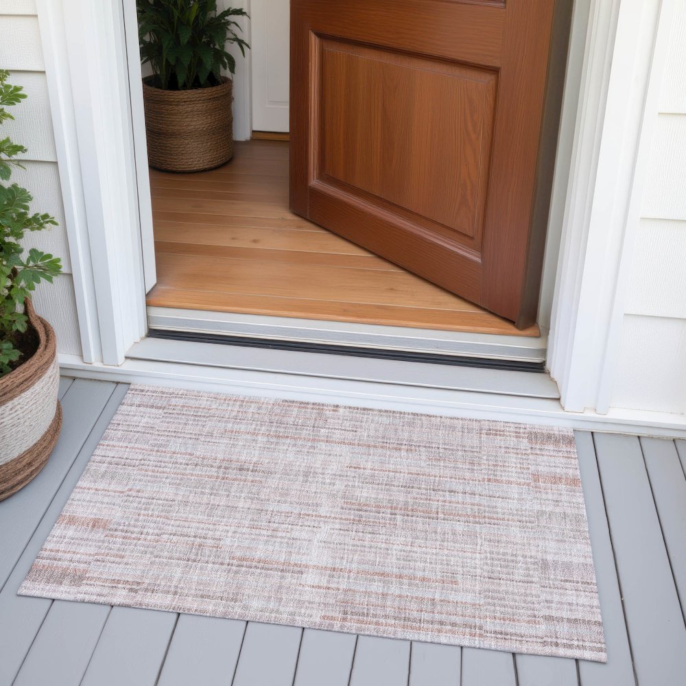 Machine Washable Indoor/Outdoor Chantille ACN2102 Coral 1'8" x 2'6" Rug. Picture 6