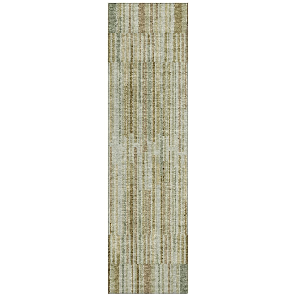 Machine Washable Indoor/Outdoor Chantille ACN2102 Khaki 2'3" x 7'6" Runner Rug. Picture 1