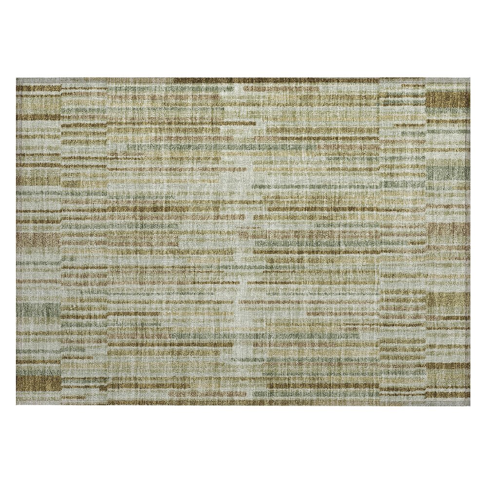 Machine Washable Indoor/Outdoor Chantille ACN2102 Khaki 1'8" x 2'6" Rug. Picture 1