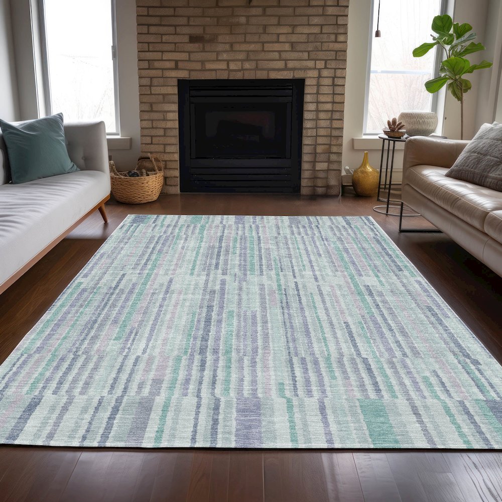 Machine Washable Indoor/Outdoor Chantille ACN2102 Mint 2'6" x 3'10" Rug. Picture 6