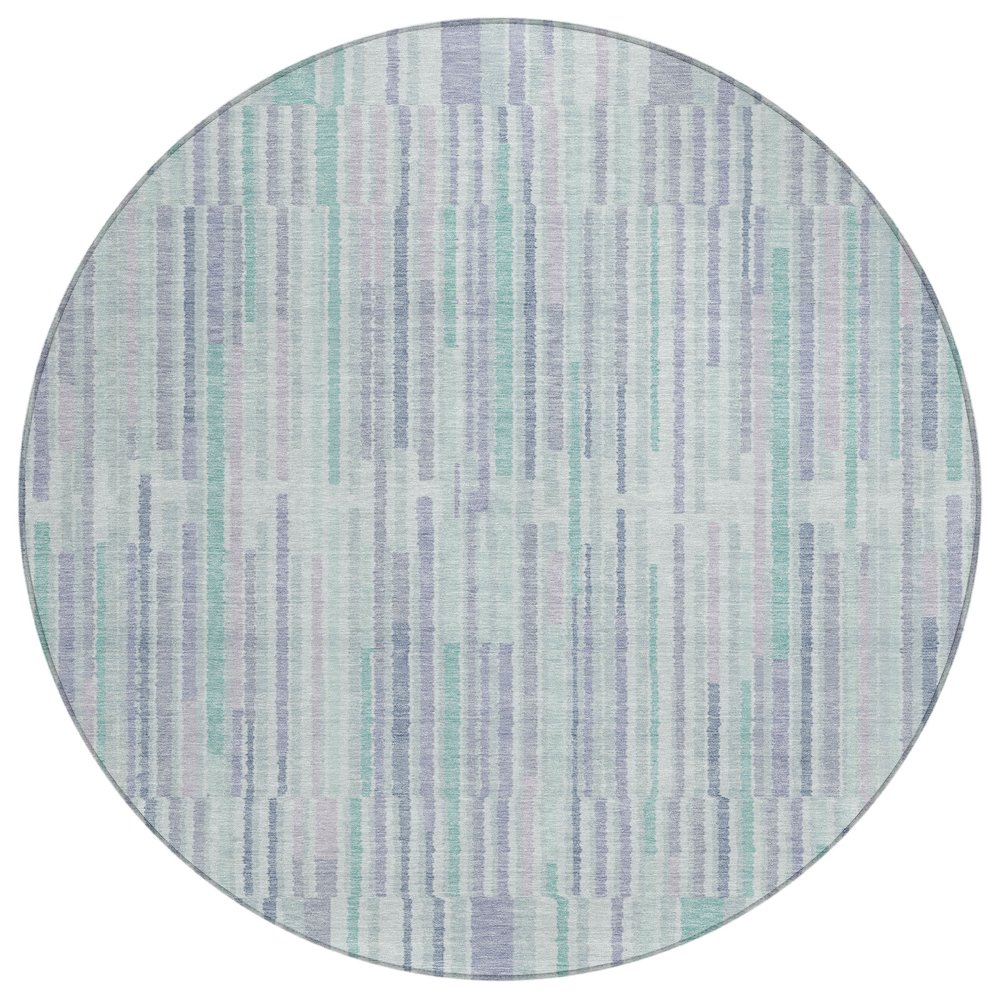 Machine Washable Indoor/Outdoor Chantille ACN2102 Mint 8' x 8' Round Rug. Picture 1
