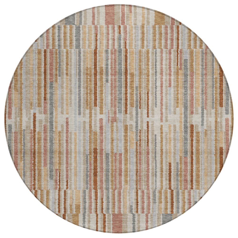 Machine Washable Indoor/Outdoor Chantille ACN2102 Paprika 8' x 8' Round Rug. Picture 1
