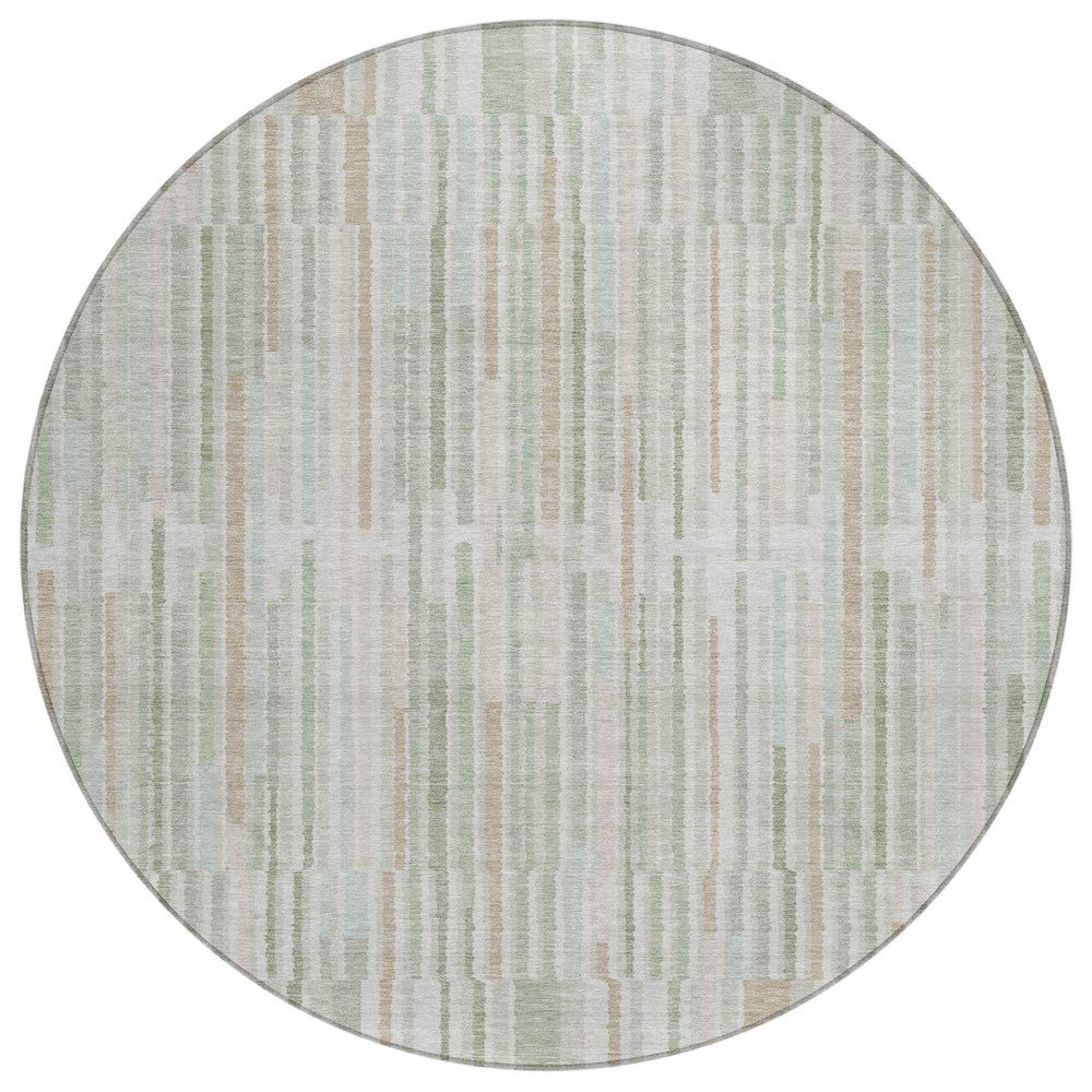 Machine Washable Indoor/Outdoor Chantille ACN2102 Sage 8' x 8' Round Rug. Picture 1