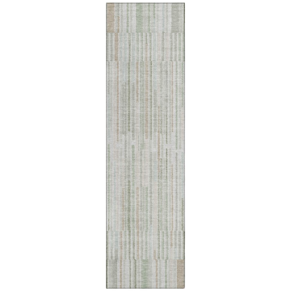 Machine Washable Indoor/Outdoor Chantille ACN2102 Sage 2'3" x 7'6" Runner Rug. Picture 1