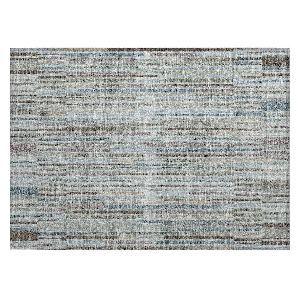 Machine Washable Indoor/Outdoor Chantille ACN2102 Teal 1'8" x 2'6" Rug. Picture 1