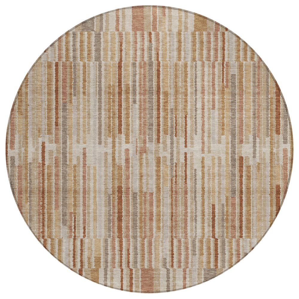 Machine Washable Indoor/Outdoor Chantille ACN2102 Terracotta 8' x 8' Round Rug. Picture 1