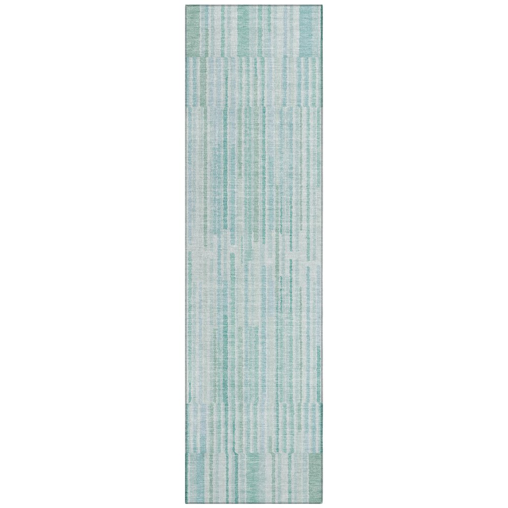 Machine Washable Indoor/Outdoor Chantille ACN2102 Turquoise 2'3"x7'6" Runner Rug. Picture 1
