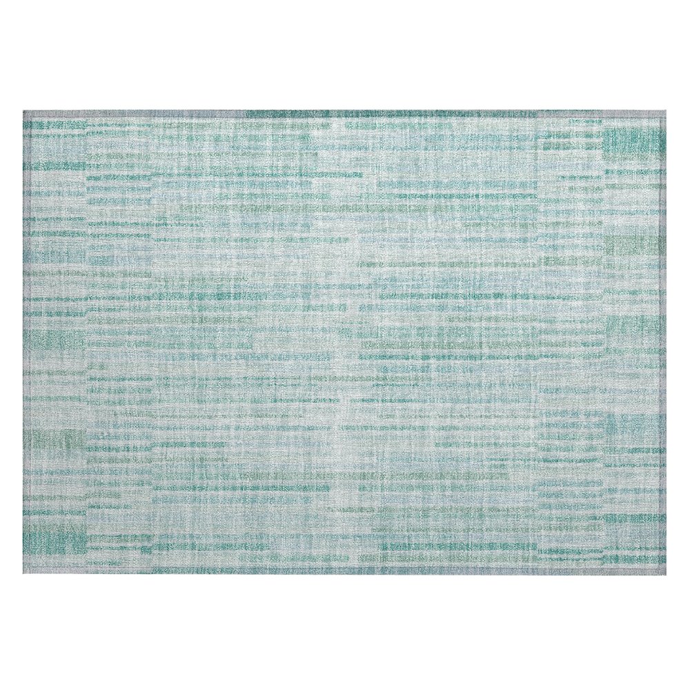 Machine Washable Indoor/Outdoor Chantille ACN2102 Turquoise 1'8" x 2'6" Rug. Picture 1