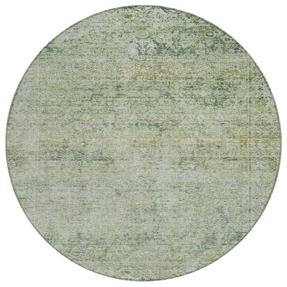 Machine Washable Indoor/Outdoor Chantille ACN2103 Aloe 8' x 8' Round Rug. Picture 1