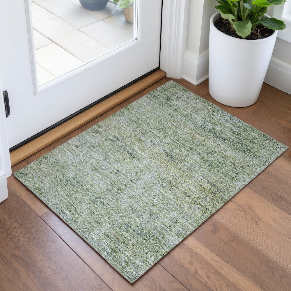 Machine Washable Indoor/Outdoor Chantille ACN2103 Aloe 1'8" x 2'6" Rug. Picture 5