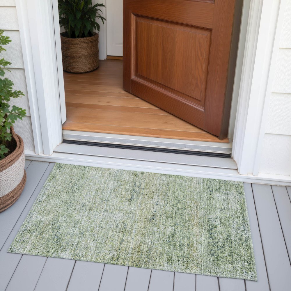 Machine Washable Indoor/Outdoor Chantille ACN2103 Aloe 1'8" x 2'6" Rug. Picture 6