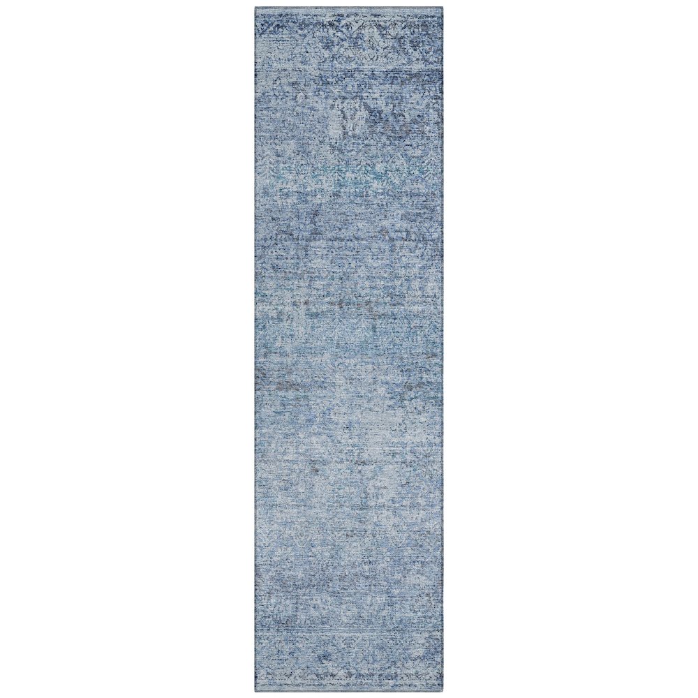 Machine Washable Indoor/Outdoor Chantille ACN2103 Blue 2'3" x 7'6" Runner Rug. Picture 1