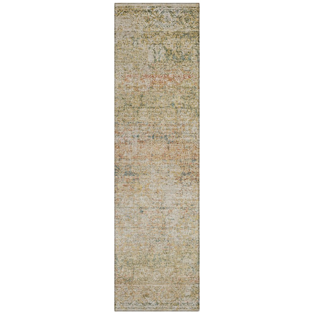 Machine Washable Indoor/Outdoor Chantille ACN2103 Gold 2'3" x 7'6" Runner Rug. Picture 1