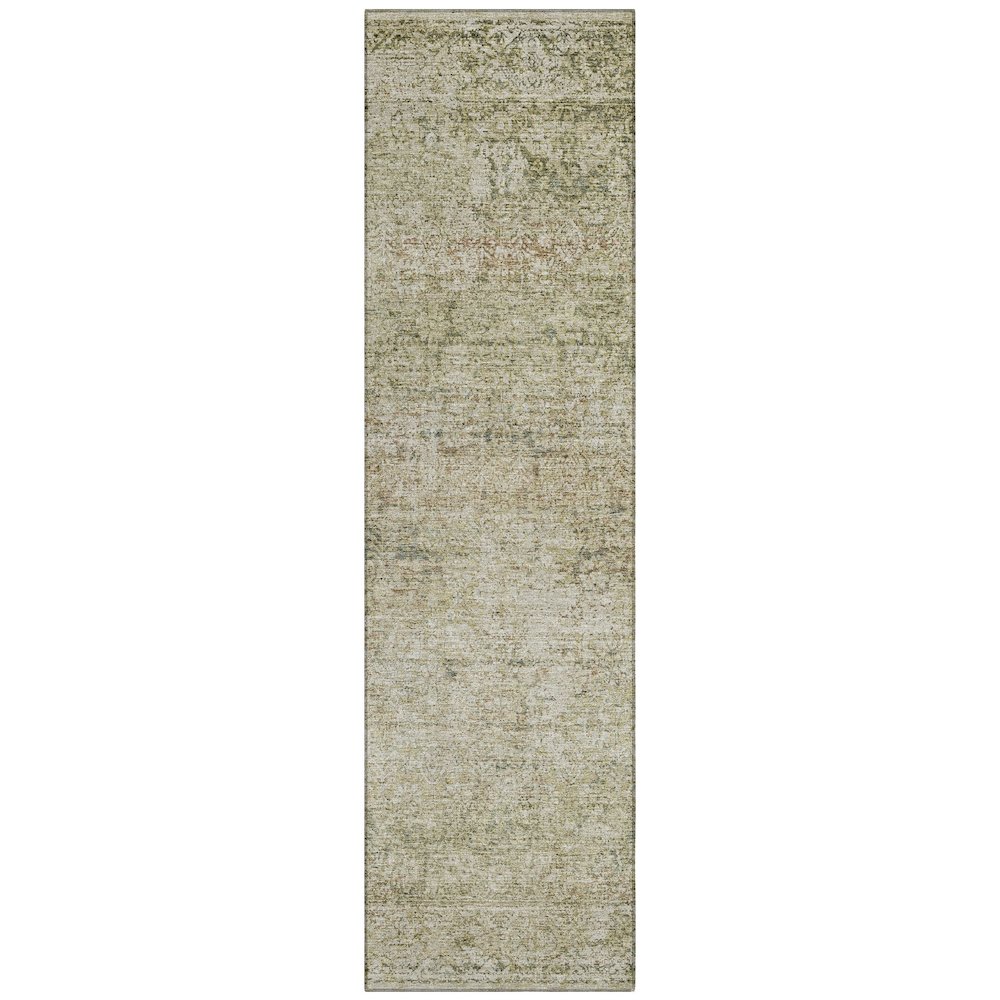Machine Washable Indoor/Outdoor Chantille ACN2103 Sage 2'3" x 7'6" Runner Rug. Picture 1
