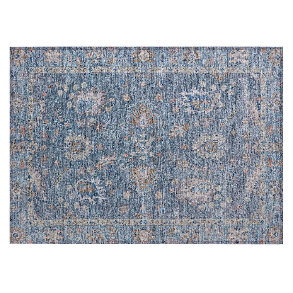 Machine Washable Indoor/Outdoor Chantille ACN2104 Blue 1'8" x 2'6" Rug. Picture 1
