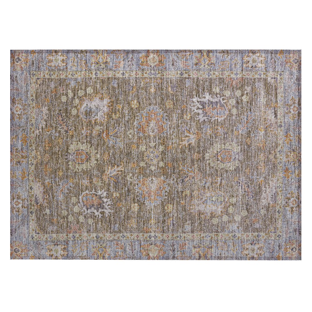 Machine Washable Indoor/Outdoor Chantille ACN2104 Brown 1'8" x 2'6" Rug. Picture 1