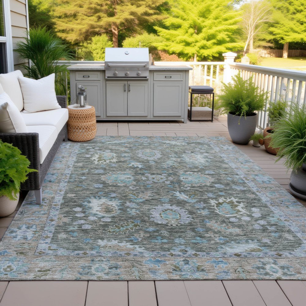 Machine Washable Indoor/Outdoor Chantille ACN2104 Fern 2'6" x 3'10" Rug. Picture 7