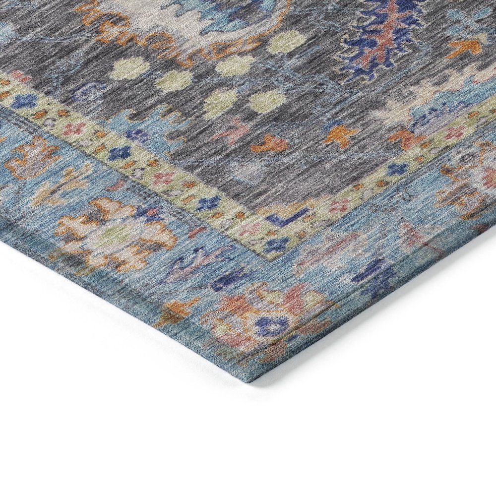 Machine Washable Indoor/Outdoor Chantille ACN2104 Gray 1'8" x 2'6" Rug. Picture 3