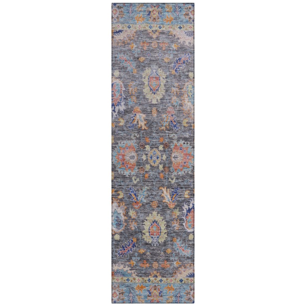 Machine Washable Indoor/Outdoor Chantille ACN2104 Gray 2'3" x 7'6" Runner Rug. Picture 1