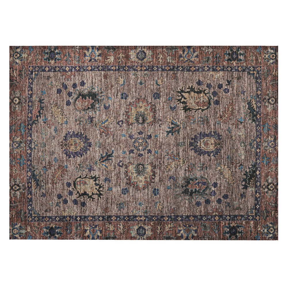 Machine Washable Indoor/Outdoor Chantille ACN2104 Mocha 1'8" x 2'6" Rug. Picture 1