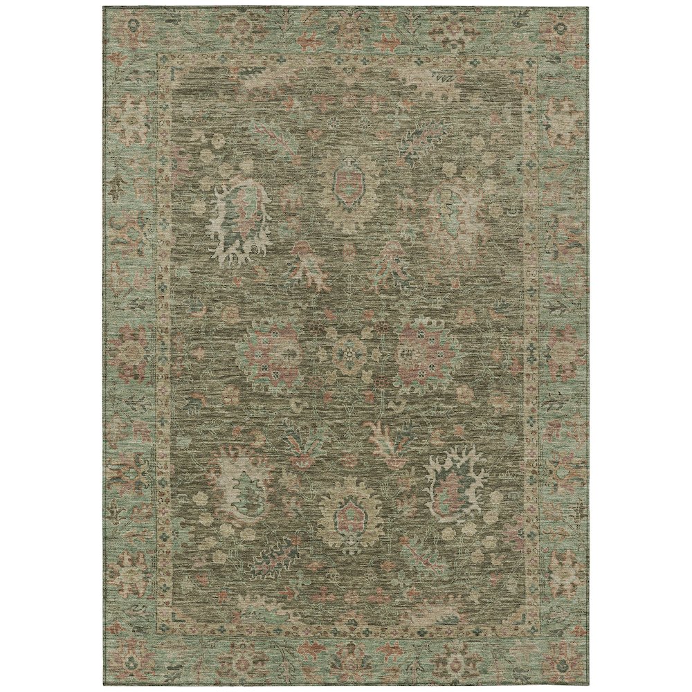 Machine Washable Indoor/Outdoor Chantille ACN2104 Olive 2'6" x 3'10" Rug. Picture 1
