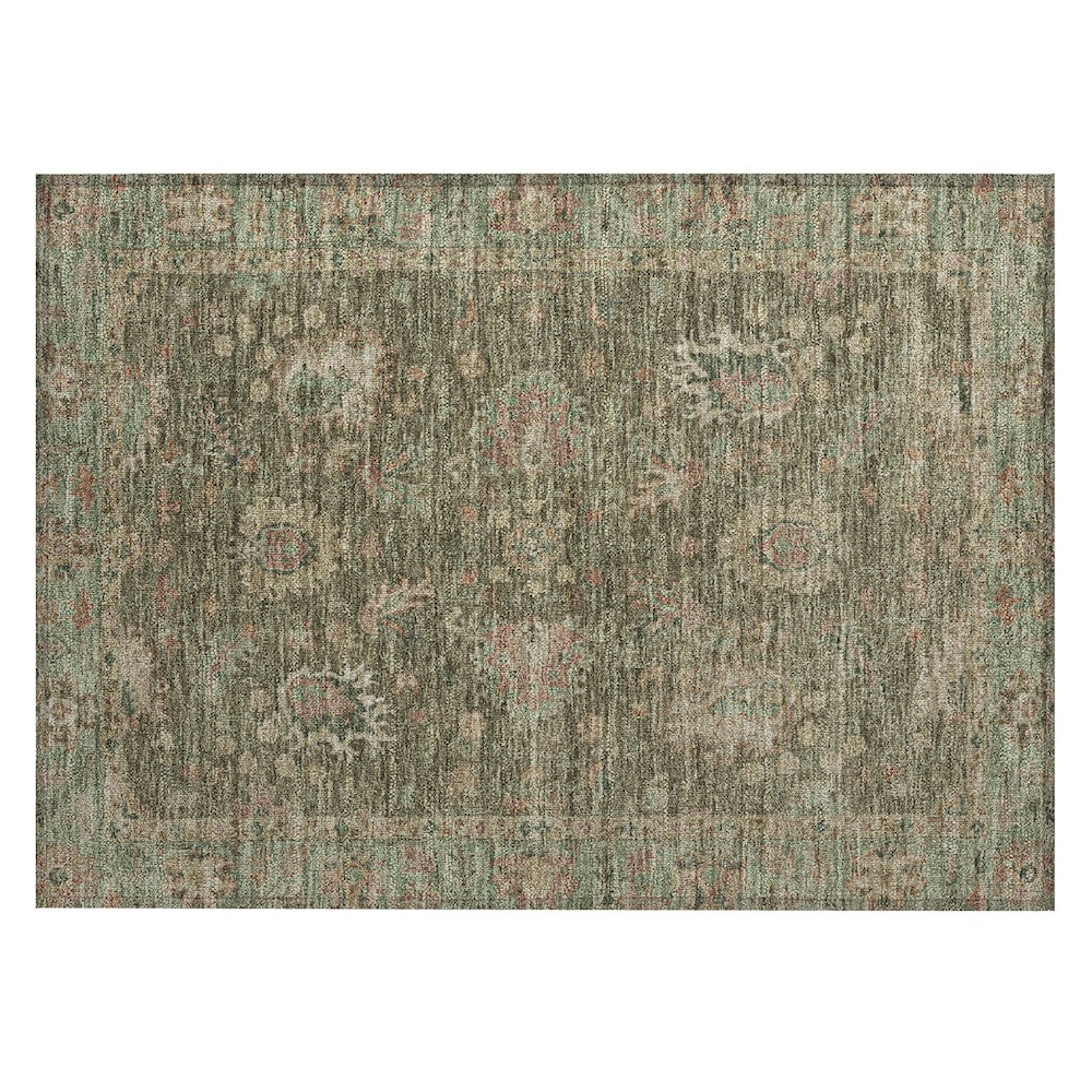 Machine Washable Indoor/Outdoor Chantille ACN2104 Olive 1'8" x 2'6" Rug. Picture 1