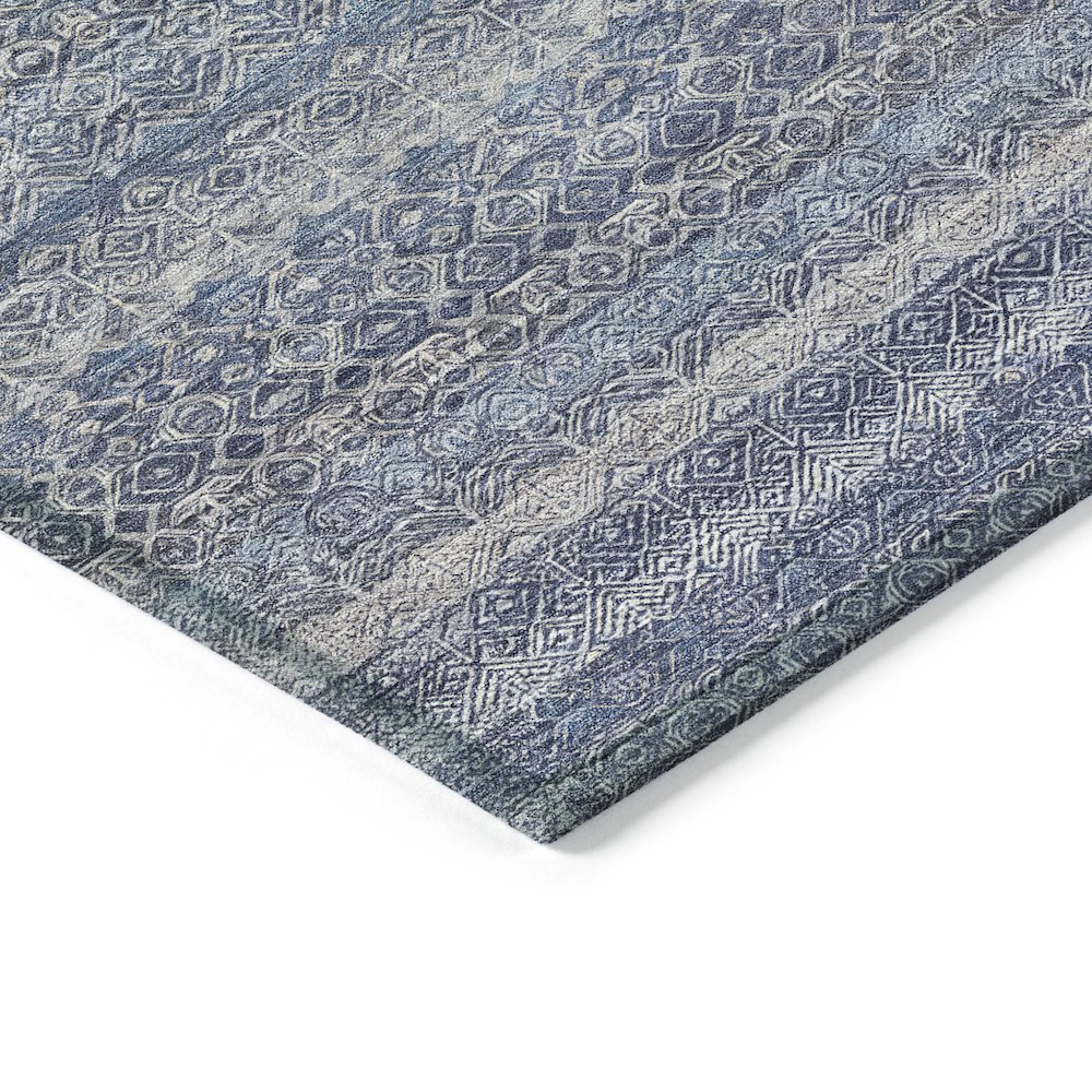 Machine Washable Indoor/Outdoor Chantille ACN2105 Blue 1'8" x 2'6" Rug. Picture 3