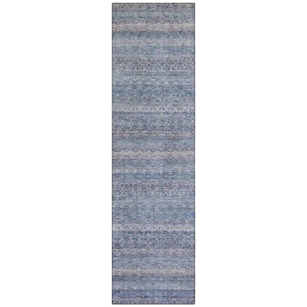 Machine Washable Indoor/Outdoor Chantille ACN2105 Blue 2'3" x 7'6" Runner Rug. Picture 1