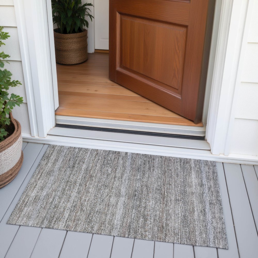 Machine Washable Indoor/Outdoor Chantille ACN2105 Brown 1'8" x 2'6" Rug. Picture 6
