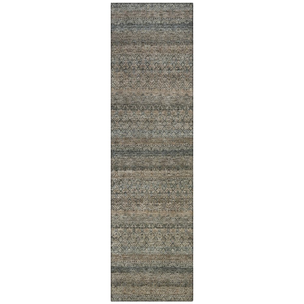 Machine Washable Indoor/Outdoor Chantille ACN2105 Chocolate 2'3"x7'6" Runner Rug. Picture 1