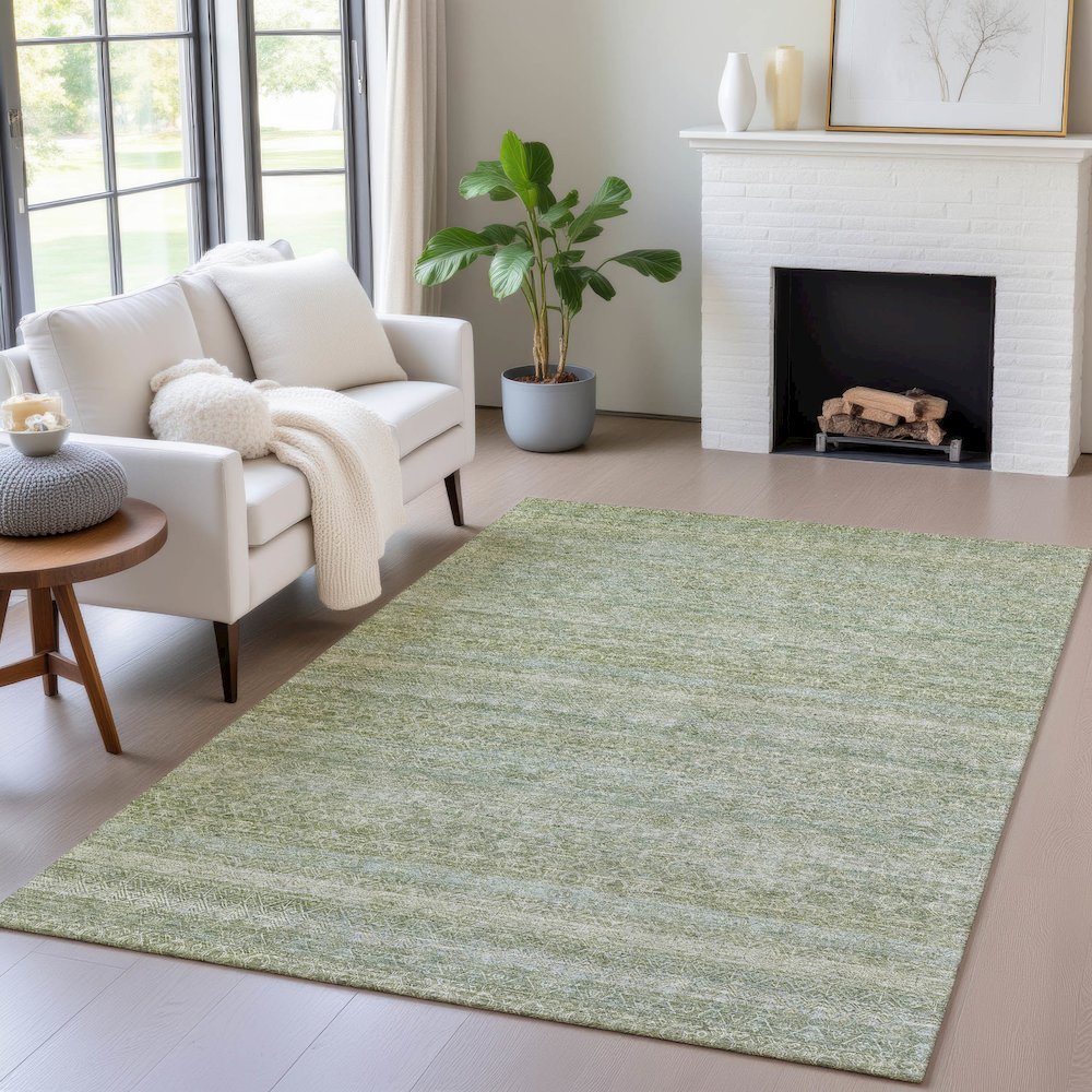 Machine Washable Indoor/Outdoor Chantille ACN2105 Sage 2'6" x 3'10" Rug. Picture 5