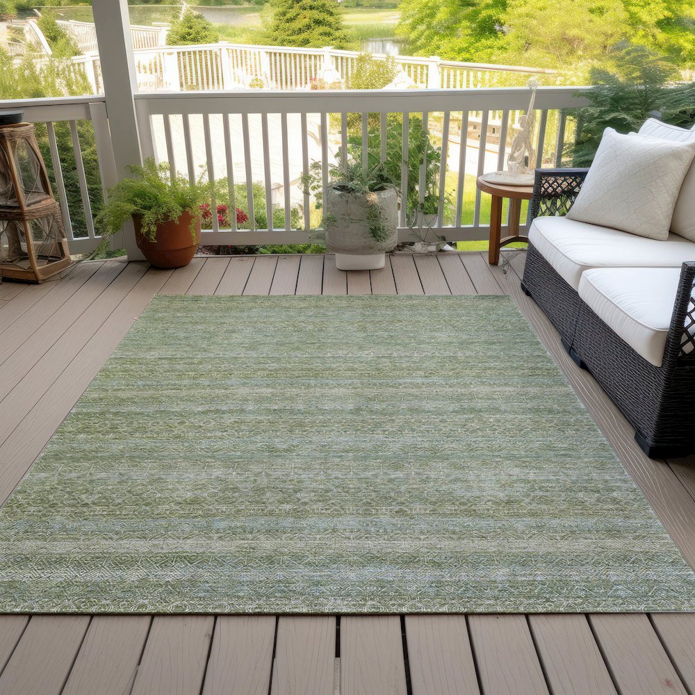 Machine Washable Indoor/Outdoor Chantille ACN2105 Sage 2'6" x 3'10" Rug. Picture 8