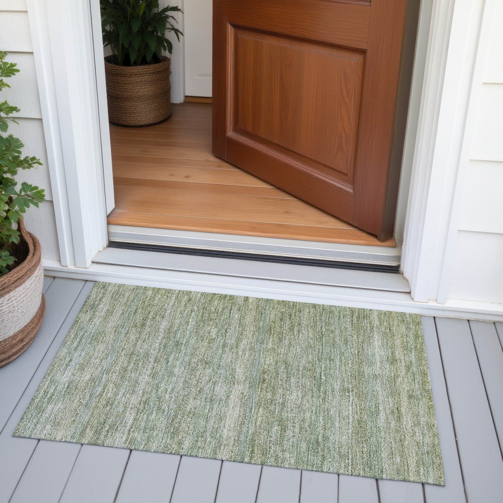 Machine Washable Indoor/Outdoor Chantille ACN2105 Sage 1'8" x 2'6" Rug. Picture 6