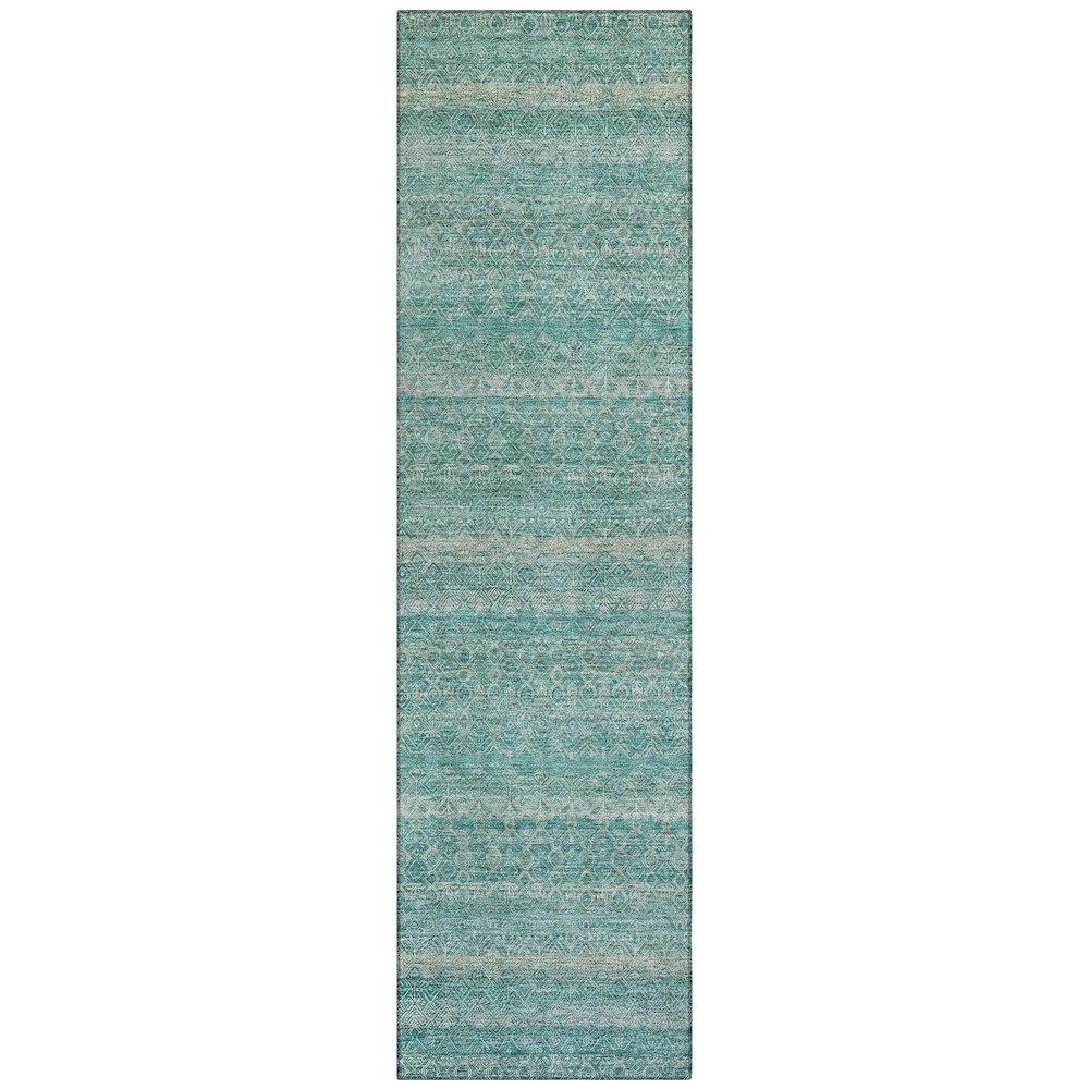 Machine Washable Indoor/Outdoor Chantille ACN2105 Teal 2'3" x 7'6" Runner Rug. Picture 1