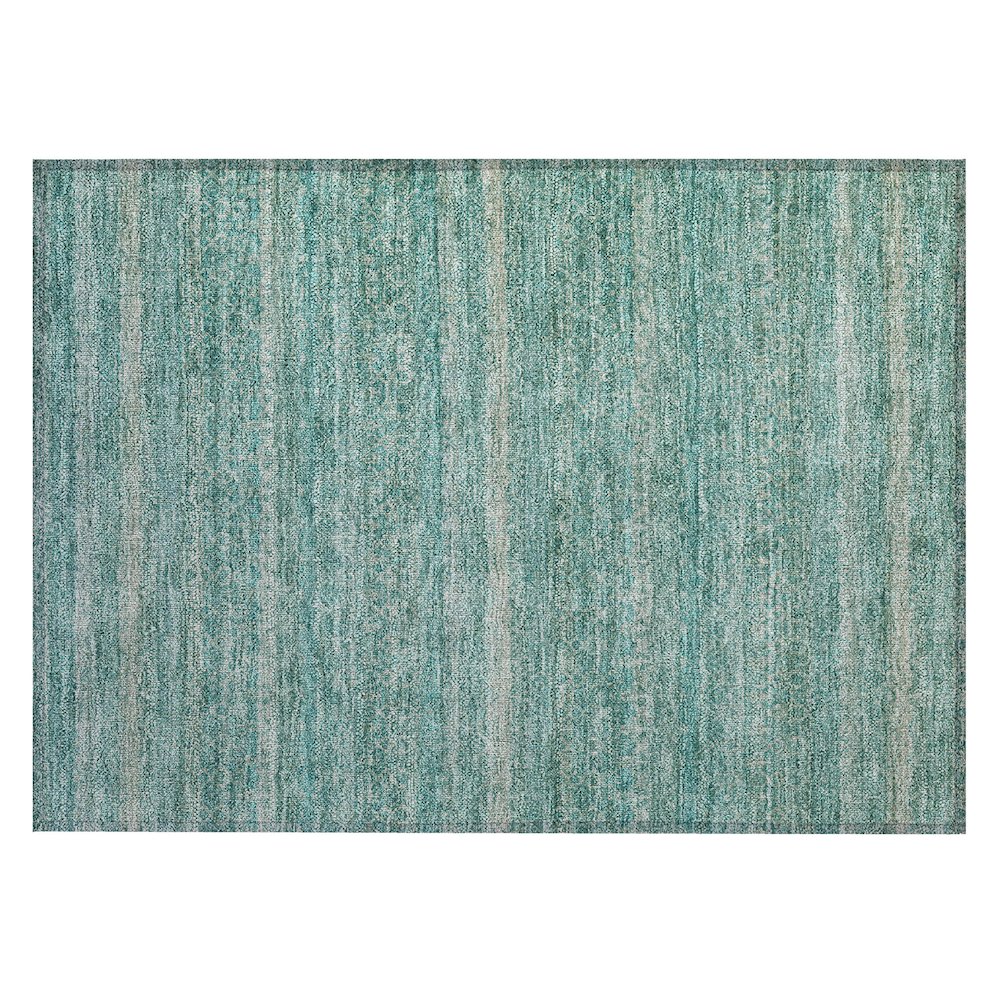 Machine Washable Indoor/Outdoor Chantille ACN2105 Teal 1'8" x 2'6" Rug. Picture 1