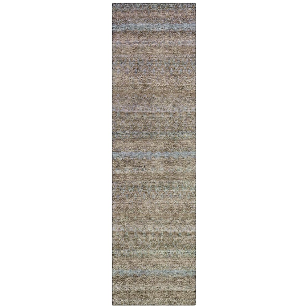 Machine Washable Indoor/Outdoor Chantille ACN2106 Brown 2'3" x 7'6" Runner Rug. Picture 1