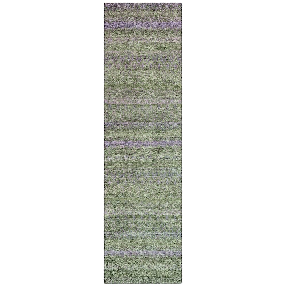 Machine Washable Indoor/Outdoor Chantille ACN2106 Olive 2'3" x 7'6" Runner Rug. Picture 1