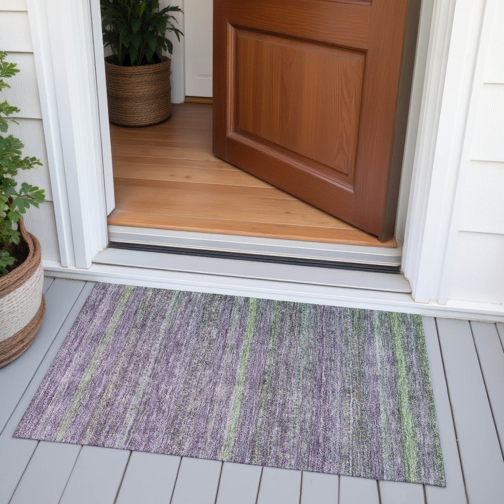 Machine Washable Indoor/Outdoor Chantille ACN2106 Purple 1'8" x 2'6" Rug. Picture 6