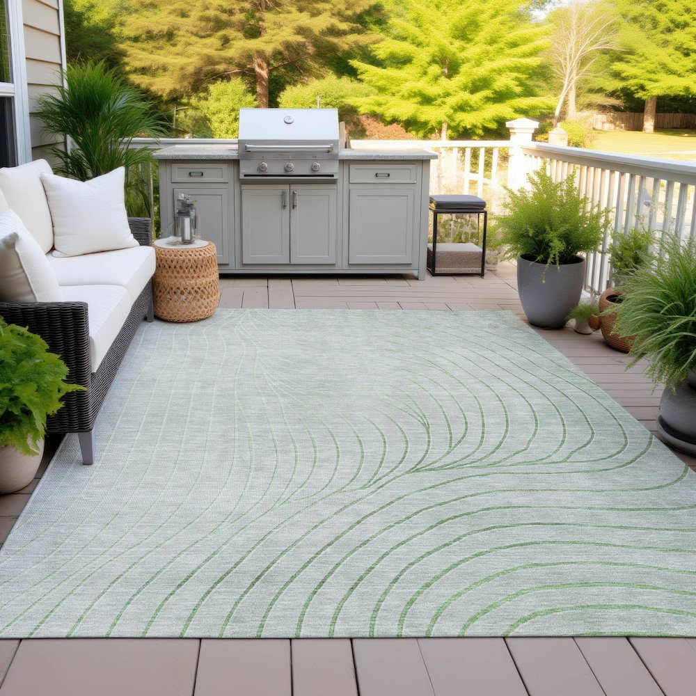 Machine Washable Indoor/Outdoor Chantille ACN2107 Aloe 2'6" x 3'10" Rug. Picture 7