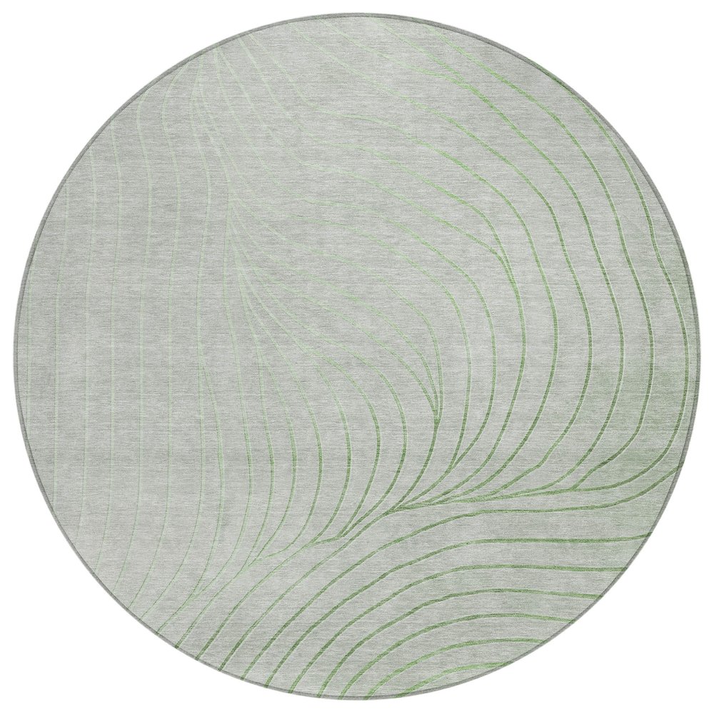 Machine Washable Indoor/Outdoor Chantille ACN2107 Aloe 8' x 8' Round Rug. Picture 1