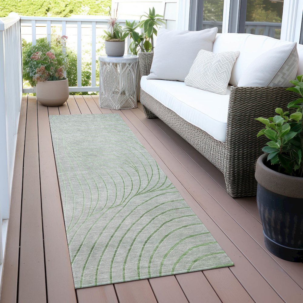 Machine Washable Indoor/Outdoor Chantille ACN2107 Aloe 2'3" x 7'6" Runner Rug. Picture 6
