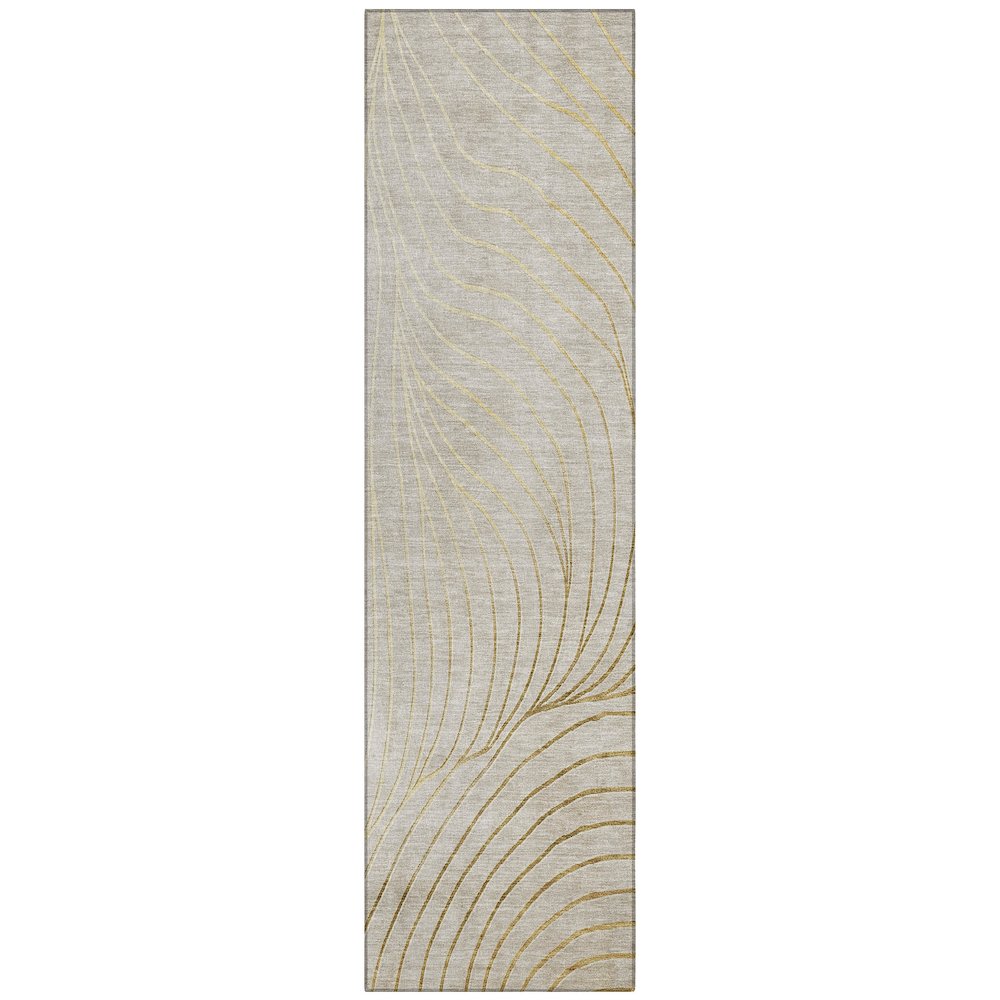 Machine Washable Indoor/Outdoor Chantille ACN2107 Beige 2'3" x 7'6" Runner Rug. Picture 1