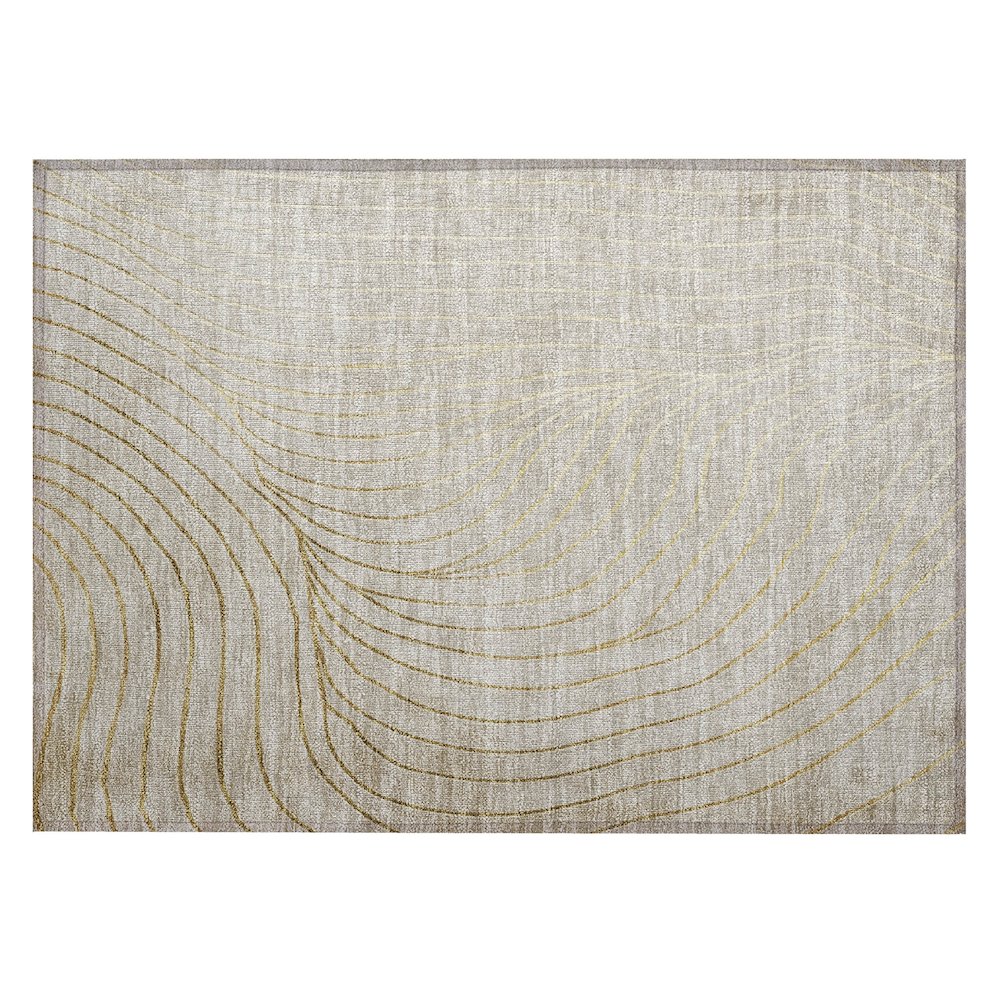 Machine Washable Indoor/Outdoor Chantille ACN2107 Beige 1'8" x 2'6" Rug. Picture 1